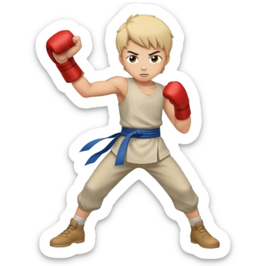 1 vs 100 fight anime Style boy sticker