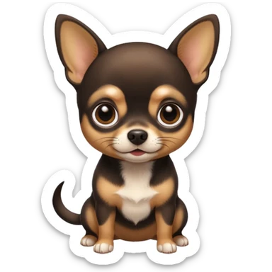 Chihuahua noir marron sticker