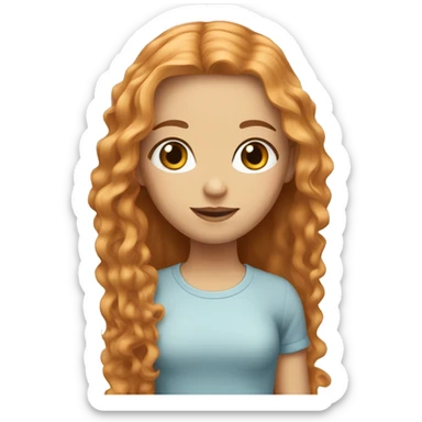 A girl with long strawberry blonde hair and brown eyes  sticker