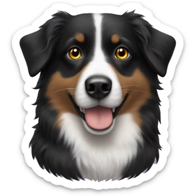 Small black australian shepherd dog Halloween costume  sticker