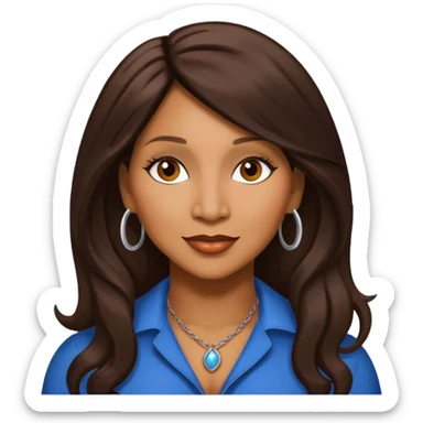 Trina Braxton with long dark brown hair sticker