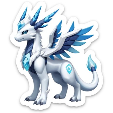 Kyurem-reshiram-Glaceon-dialga-suicune-hybrid, full body sticker