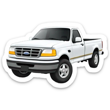 1995 short bed f150 white and gold sticker
