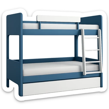 Remove the background from the image. Keep the modern bunk bed mostly blue with white accents, sleek and contemporary style. No background should remain. sticker