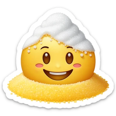 smile emoji with a pile of salt sticker
