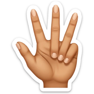 Now bend the middle finger only sticker