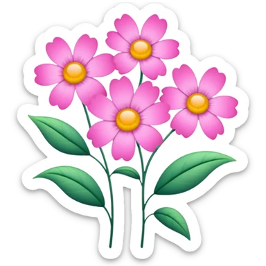 Pink flowers with sparkles sticker