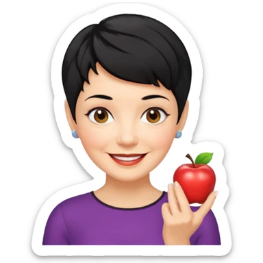 mujer mayor pelo negro pixie cut sticker