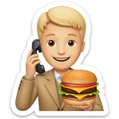 ordering a hamburguer on the phone sticker