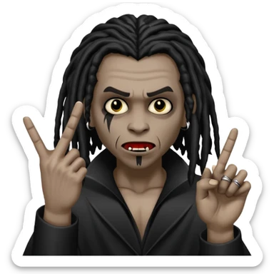 A black vampire with dreads throwing up da middle finger  sticker