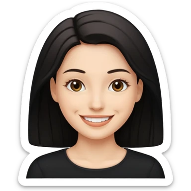 create an emoji, black long sleeves, for women, now human sticker