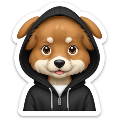 Dog wearing hoodie black  sticker