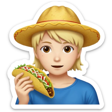 Perso d’anime qui mange un tacos sticker