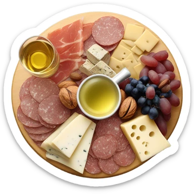 aesthetic charcuterie board with white wine  sticker