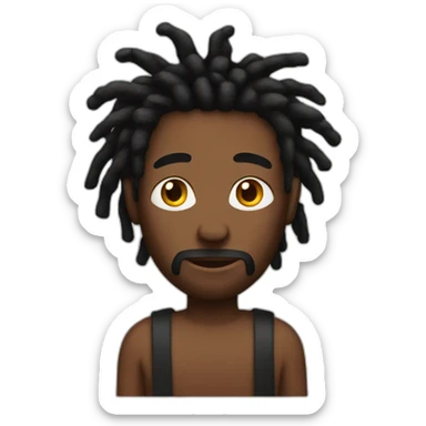 Black Men red dreads sticker