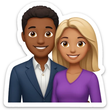 romantic black couple sticker