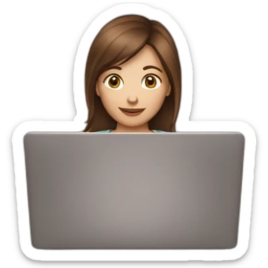 Women with brown hair in laptop sticker