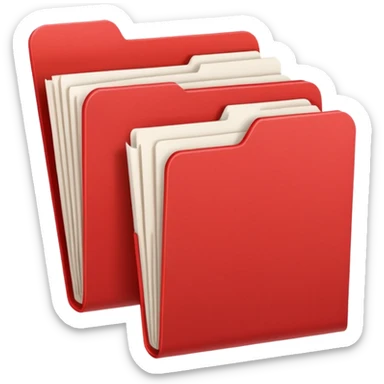 2 red folders sticker