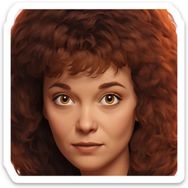 brown haired girl portrait sticker