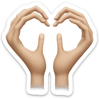 Making heart shape with hands and a “small” gesture with hands next to it sticker