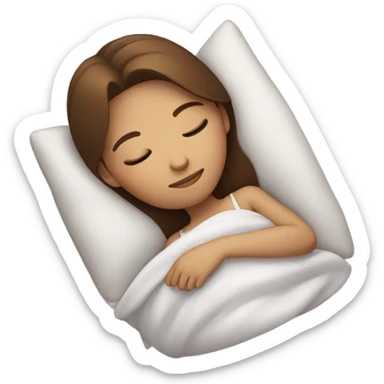 brown haired girl sleeping sticker