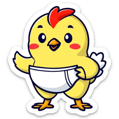 Chicken in underwear  sticker