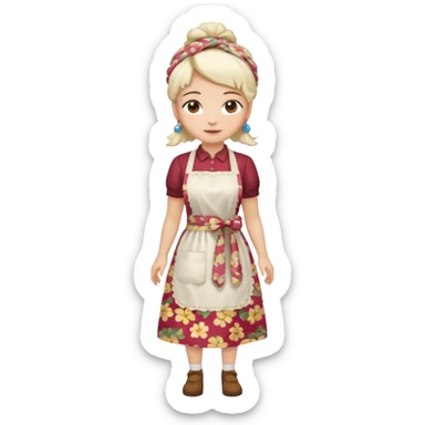 ligth woman wearing housewife clothes full body  sticker
