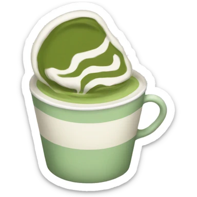 Sage green latte sticker