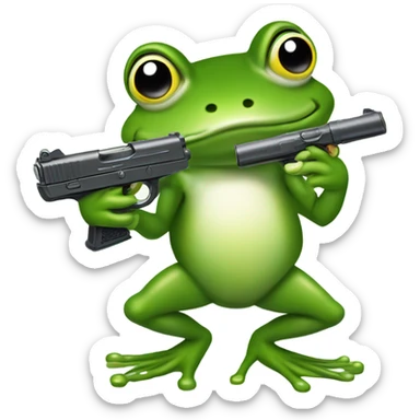 Frog shooting  sticker
