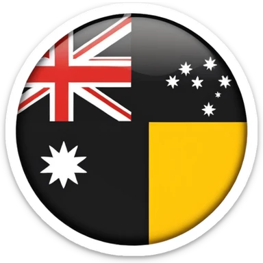 indigenous australia flag with red on the bottom black on the top and a small yellow circle in the middle  sticker