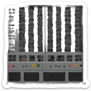 Black modular computer power supply sticker