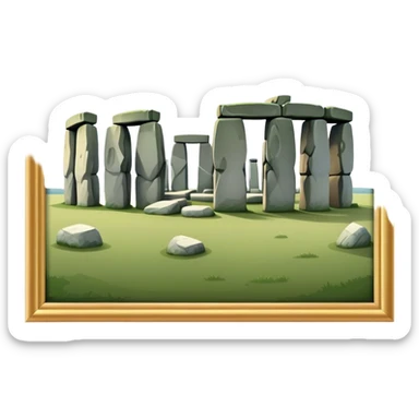 Stonehenge Landmark Emoji – Showing the prehistoric stone circle with a natural sky backdrop. sticker