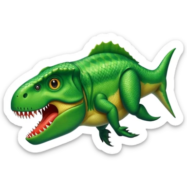 t-rex/fish combined sticker