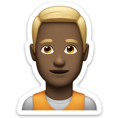 portrait of a withe-skinned male sticker