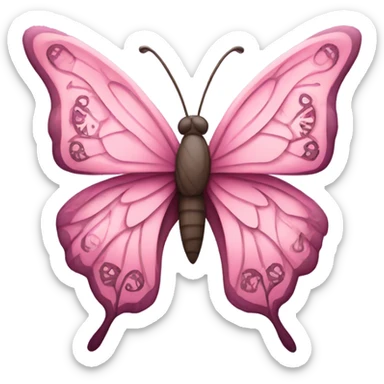 Pink butterfly sticker