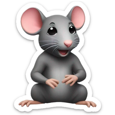 Rat at a rave sticker