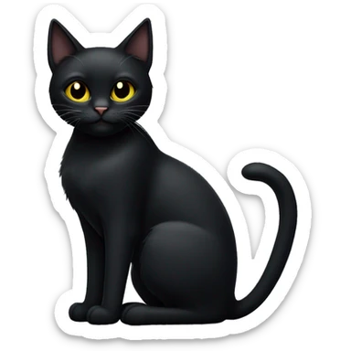 Black cat с желтыми глазами  sticker