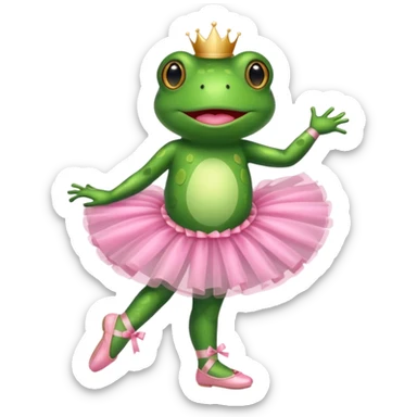Frog wearing ballet shoes and tutu sticker