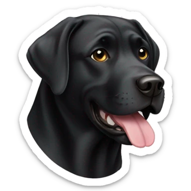 Fat English black lab head sticker