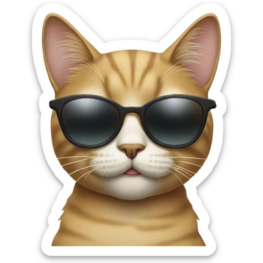 Cat with sunglasses sticker