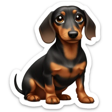 dachsund with flower sticker