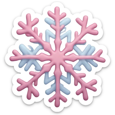 pastel pink snowflake  sticker