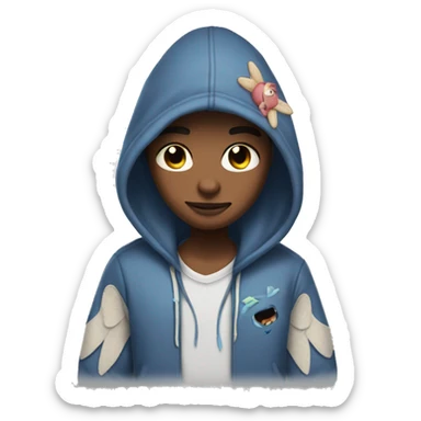 Me wearing a stitch and angel hoodie  sticker
