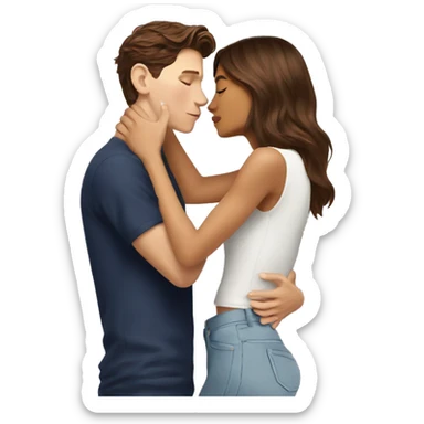 tom holland and zendaya kissing sticker