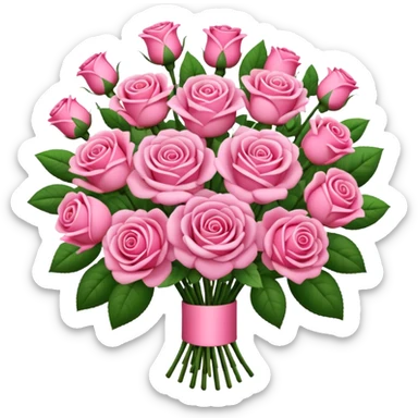 Huge pink flower bouquet with different flowers and pink tones and roses sticker