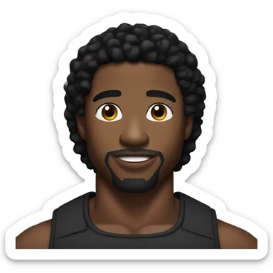 Super gorgeous black man with black hair and a little bit muscular that looks a bit like Micheal b Jordan sticker