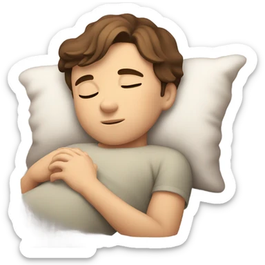 Sweet dreams Caucasian brown hair boy sticker