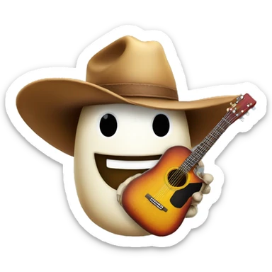 Mushroom wearing a cowboy hat playing a guitar  sticker