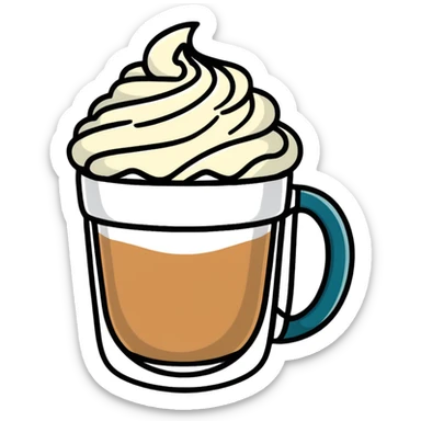 Raf coffee mug with whipped cream on top sticker