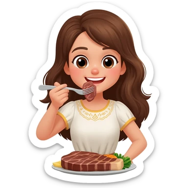girl, iftar, eat steak sticker